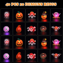 Carica l'immagine nel visualizzatore di Gallery, HAUSPROFI Anelli Luminosi a LED per Bambini di Halloween, 54 Pezzi LED Glow Party Light Up Toys - Collana ad Anello Lampeggiante Tatuaggi temporanei per Halloween Party Supply Borse Filler