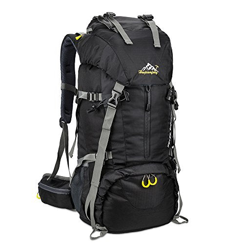 SKYSPER 50L Zaino da Treking, Impermeabile con Copertura della Nero