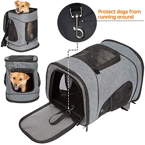 Zaino Per Animali Domestici Traspirante - Trasportino Per Gatti E Cani Fino A 15 Kg, Nero - Foto 4