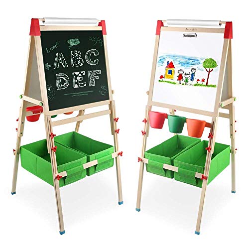Arkmiido Cavalletto per Bambini Lavagna in Legno a Doppia Faccia 4 1,... - Ilgrandebazar