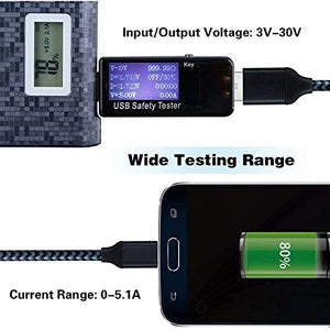AMANKA Digitale USB QC3.0 Tester Multimetro 3V-30V 0-5.1A Display Tester...