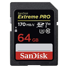 Carica l'immagine nel visualizzatore di Gallery, Sandisk Extreme Pro Scheda di Memoria da 64 Gb, Velocità di Lettura Fino a 170 MB/S, Classe 10, U3, V30
