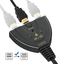 Carica l&#39;immagine nel visualizzatore di Gallery, HDMI Switch 4K, GANA 3 In 1 Uscita Splitter Commutatore Supporta...