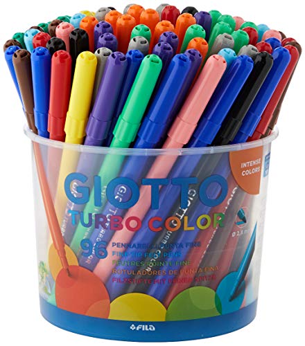 Giotto 521500 Pennarelli Turbo Color Punta Fine, 0.5-2 mm, Confezione da 96... - Ilgrandebazar