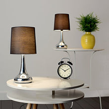 Carica l&#39;immagine nel visualizzatore di Gallery, Set di 2 – Lampada da tavolo con funzione touch - Finitura cromata Nero - Ilgrandebazar