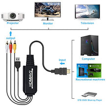 Carica l&#39;immagine nel visualizzatore di Gallery, HDMI a RCA Convertitore Adattatore, da 1080P a AV 3RCA CVB Convertitore...
