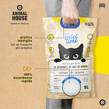 Carica l&#39;immagine nel visualizzatore di Gallery, Animal House Toilet Time - Lettiera in Cristalli di Silicio per Gatti - Antistatica e Sicura - Priva di Polvere - Ultra Assorbente - Trattiene gli Odori (Neutro, 5L)
