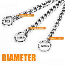 Carica l'immagine nel visualizzatore di Gallery, HAPPY HACHI Collare Strozzo Acciaio Ferro Collar per L 4.0mm*60cm, Argento