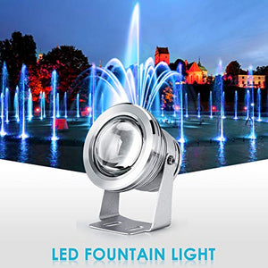 Luce per Piscina RGB Dimmerabile IP68 Impermeabile, 2 pezzi Faretto a LED...