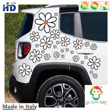 Carica l&#39;immagine nel visualizzatore di Gallery, GamesMonkey® - Adesivi Auto Fiori Margherite Prilblumen Tuning - 27/54 / 108 Pezzi - Carrozzeria Divertenti Moto Bicicletta Stickers Vetri Casco (Small, 27 Pezzi, Col 005)