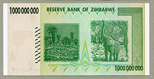 Banconota da 1 miliardo di dollari dello Zimbabwe, valuta con il record di... - Ilgrandebazar