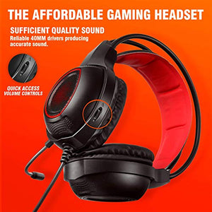 LYCANDER Cuffie da gioco con microfono e luce LED, ingresso 3,5 mm, per PC,...