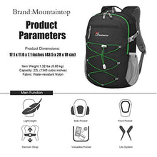 Carica l'immagine nel visualizzatore di Gallery, MOUNTAINTOP 22 Litri Zaino da Trekking Sportivo Outdoor Profondo Nero