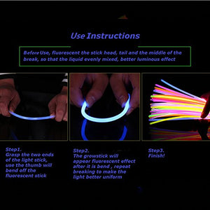 San Jison Pacco di 100 Barre Luminose per Party, Braccialetti Fluorescenti...