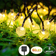 Carica l'immagine nel visualizzatore di Gallery, Vindany Catena Luminosa Esterno Solare - 60 LED Lucine Bianco Caldo