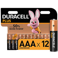 Carica l'immagine nel visualizzatore di Gallery, Duracell LR03 MN2400 Plus AAA - Batterie Ministilo Alcaline, Confezione da 12