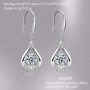 Amilril Orecchini Goccia Donna, Argento Sterling 925 con 5A Zirconi Cubici,... - Ilgrandebazar