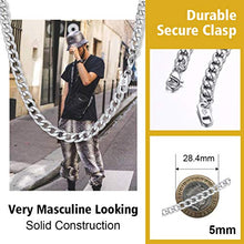 Carica l&#39;immagine nel visualizzatore di Gallery, PROSTEEL Collana Uomo a Catena Cubana Incisione Semplice per Argento(5mm) - Ilgrandebazar
