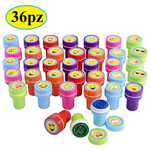 Gudotra 36pz Timbri Emoji Gadget Bambini Auto Inchiostrazione Emoji-36pz - Ilgrandebazar