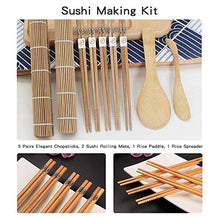 Carica l&#39;immagine nel visualizzatore di Gallery, Kit per fare sushi in bambù, 9 pezzi, tappetino arrotolare il sushi,...