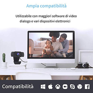 wansview Webcam 1080P con Microfono, PC Laptop Desktop Computer USB 2.0 Full...