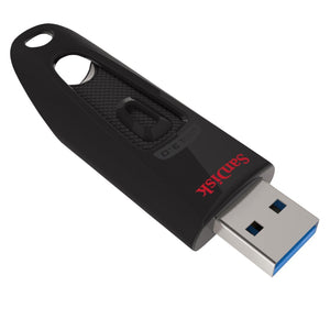 Sandisk Cruzer Ultra Pen Drive USB 3.0, 128 GB, Nero 128GB,
