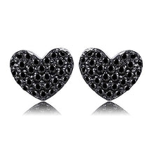 Carica l&#39;immagine nel visualizzatore di Gallery, JewelryPalace 0.29ct Naturale Nero Spinello Amore Cuore Orecchini Argento... - Ilgrandebazar