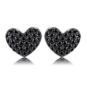 JewelryPalace 0.29ct Naturale Nero Spinello Amore Cuore Orecchini Argento... - Ilgrandebazar