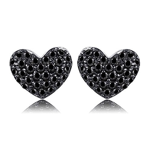 JewelryPalace 0.29ct Naturale Nero Spinello Amore Cuore Orecchini Argento... - Ilgrandebazar