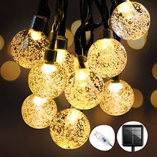 Carica l'immagine nel visualizzatore di Gallery, 50 LED Catena Luminosa Solare, 【Alimentazione Solare e USB】8 Modalità &amp; 8M Luci Solari Esterno, Impermeabile IP65 Lampada Solare per Giardino, Terrazzo, Matrimonio, Festa