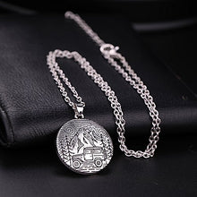 Carica l'immagine nel visualizzatore di Gallery, LIKGREAT Argento Antico Campeggio Pin Albero e Jeep Naturale Ciondolo Collana - Ilgrandebazar
