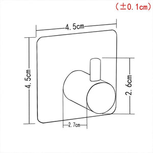 ZUNTO Ganci Adesivi Ganci Portasciugamani in Acciaio Inox Gancio Appendiabiti da Parete Autoadesivo/Gancio per Cucina e Bagno, 4 Pezzi
