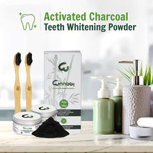 Carica l&#39;immagine nel visualizzatore di Gallery, Carbone Attivo Sbiancante Denti Professionale 100g Dentifricio Carbone Vegetale Sbiancamento Pulizia Denti Polvere Sbiancante Teeth Whitening 2 Spazzolino Bamboo