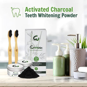 Carbone Attivo Sbiancante Denti Professionale 100g Dentifricio Carbone Vegetale Sbiancamento Pulizia Denti Polvere Sbiancante Teeth Whitening 2 Spazzolino Bamboo