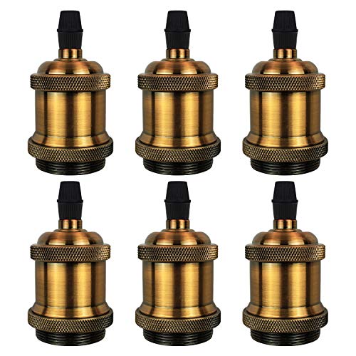 DiCUNO E27 Vintage Portalampada, Edison retro lampada a 6P, Brass - Ilgrandebazar