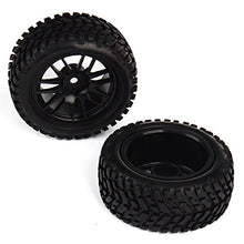 Carica l'immagine nel visualizzatore di Gallery, BQLZR RC 1:10 Wheel Rim Rubber Tyre Tires for Off-Road Vehicle Black Pack of... - Ilgrandebazar