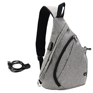 VBIGER Zaino Monospalla Spalla Borsa a Uomo Grigio