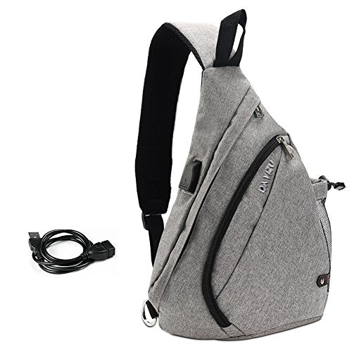 VBIGER Zaino Monospalla Spalla Borsa a Uomo Grigio