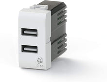 Carica l'immagine nel visualizzatore di Gallery, 4Box, USB 2.4, Presa USB da muro 2.4 Ampere, Compatibile con Bticino Livinglight, Bianca