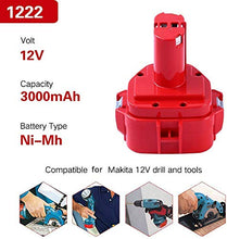 Carica l&#39;immagine nel visualizzatore di Gallery, Boetpcr 12V 3000mAh Ni-MH Sostituzione per Makita Batteria 3.0Ah-1, Pa12-1 - Ilgrandebazar
