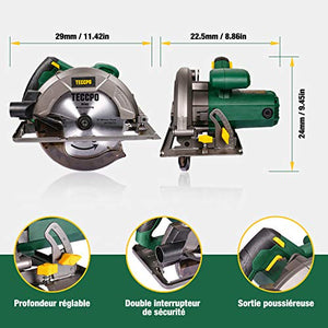 Sega Circolare, TECCPO Professionale 5800 RPM 1200W Elettrica, con 24T... - Ilgrandebazar