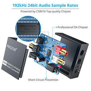 PROZOR 192Khz DAC Convertitore Audio Digitale ad Analogico con Cavo