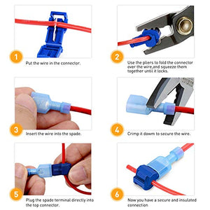 VISSQH 120 Pezzi T-Tap Connettore Terminale, Filo Elettrico...