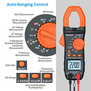 Proster Pinza Amperometrica Auto-Ranging Misura Corrente Tensione AC/DC Nero - Ilgrandebazar