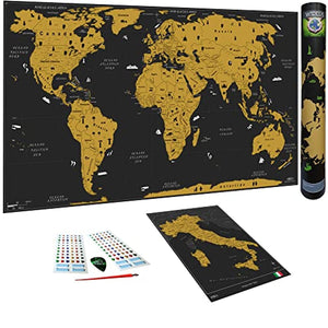 WIDETA Mappa del mondo da grattare in italiano, XXL (82x43cm