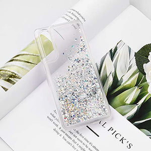 wlooo Cover per Samsung Galaxy A50, Glitter Argento