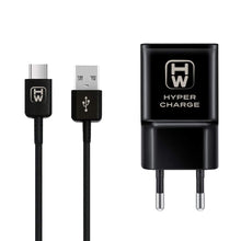 Carica l&#39;immagine nel visualizzatore di Gallery, HyperWimo Caricabatteria Spina USB + Cavo Type C Fast Charge Adattatore Nero - Ilgrandebazar