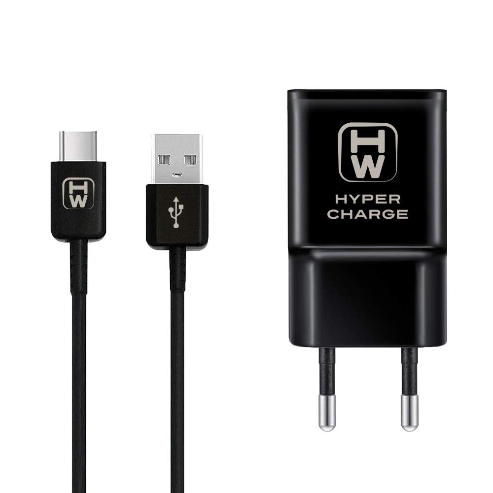 HyperWimo Caricabatteria Spina USB + Cavo Type C Fast Charge Adattatore Nero - Ilgrandebazar