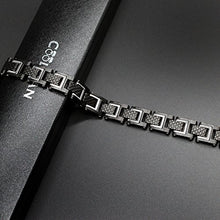 Carica l&#39;immagine nel visualizzatore di Gallery, COOLMAN - Bracciale da uomo, Braccialetto in acciaio Argento + Nero - Ilgrandebazar