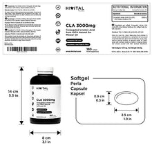 Carica l&#39;immagine nel visualizzatore di Gallery, CLA Acido Linoleico Coniugato 3000 mg per dose | 180 softgels di Olio...
